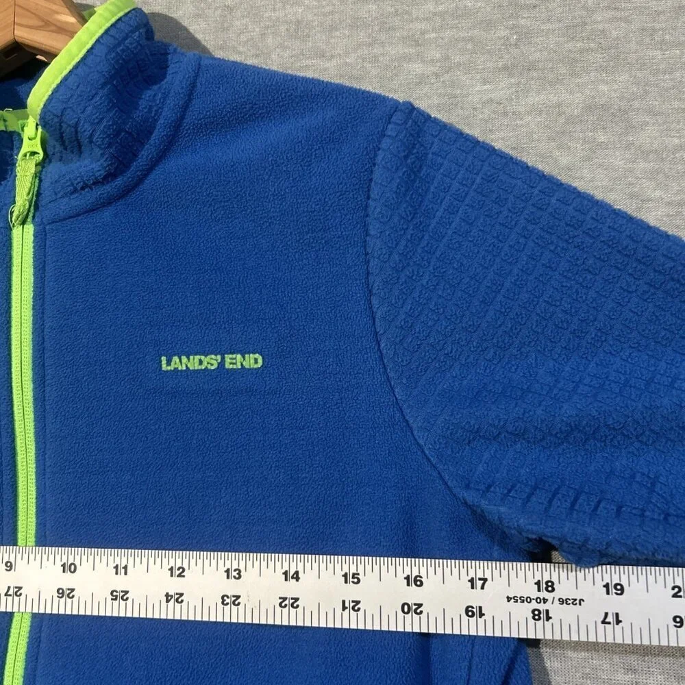 Lands' End Boy's Blue Full Zip Fleece Jacket. Size: Large 10-12